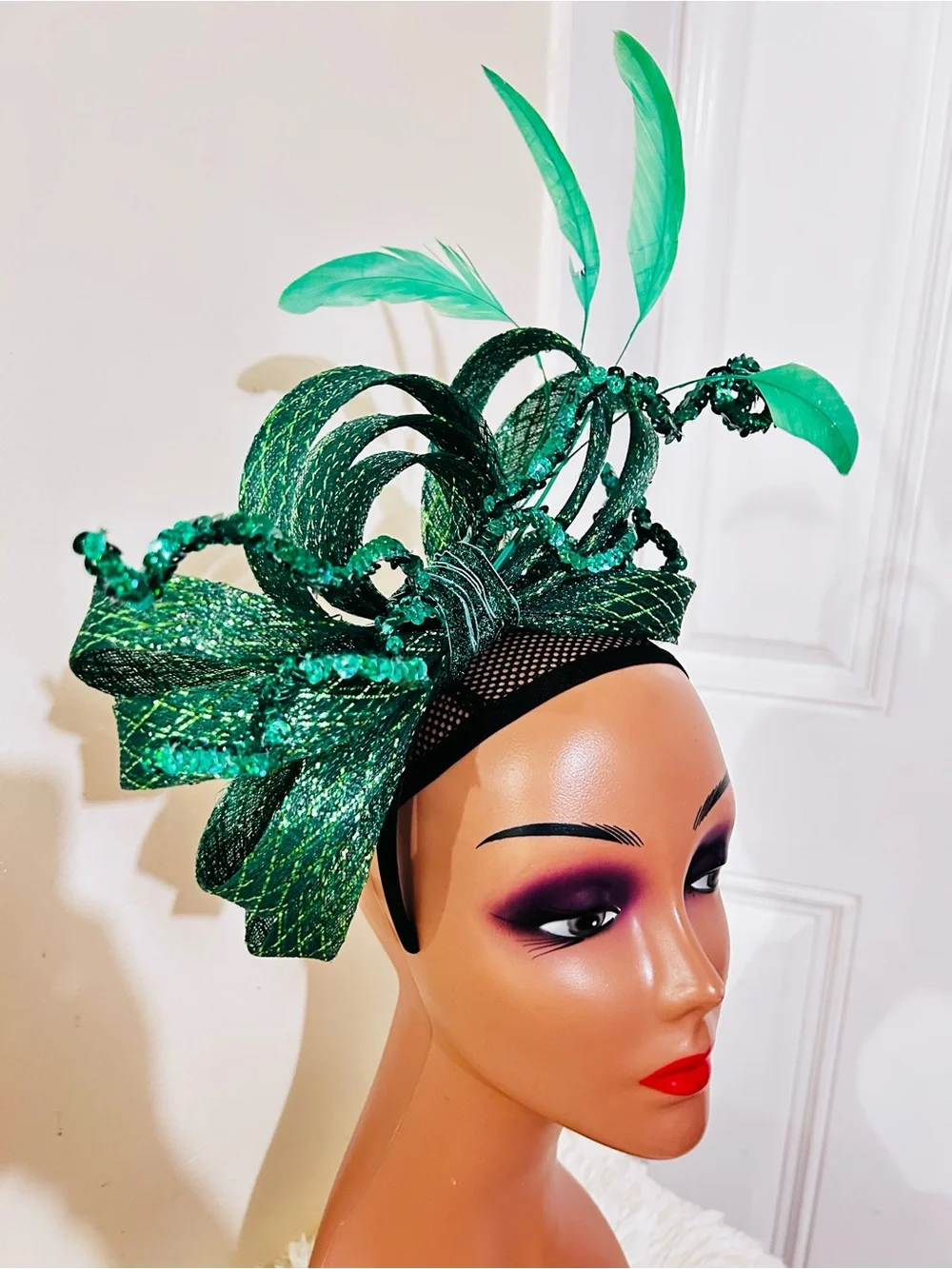 Green Feathered Cocktail Fascinator Headband